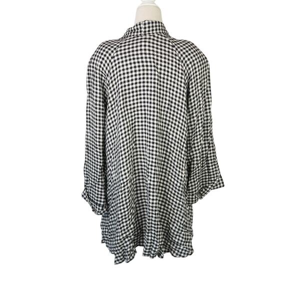 Vintage 90s Rampage Black and White Gingham Check Plaid Swing Blazer Jacket 9 - Picture 4 of 6